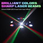 Multi-Beam LED Atmosphere Light – 16 Colors, Remote Control & Easy Installation