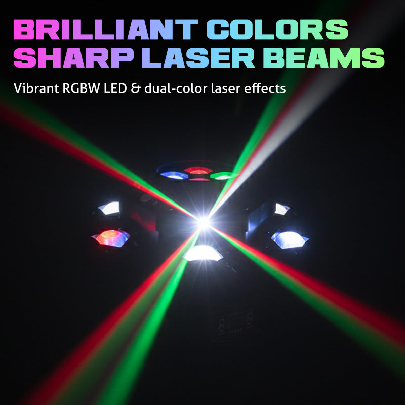Multi-Beam LED Atmosphere Light – 16 Colors, Remote Control & Easy Installation