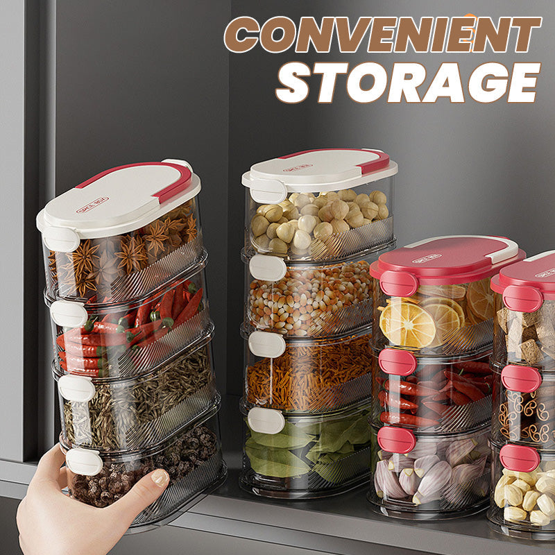 NOW! Multi-layer Sealed Spice Organizer – Airtight, Space-Saving & Transparent for Easy Kitchen Storage