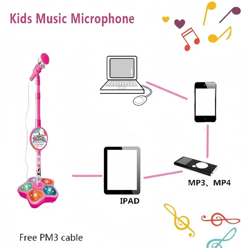 Microphone Toy, Karaoke Machine Toy with Light