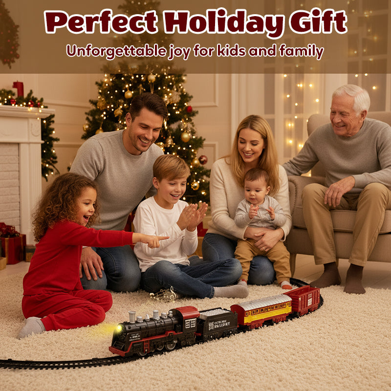 Christmas gifts Electric Steam Train Set with Lights & Sound