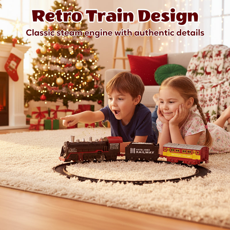 Christmas gifts Electric Steam Train Set with Lights & Sound
