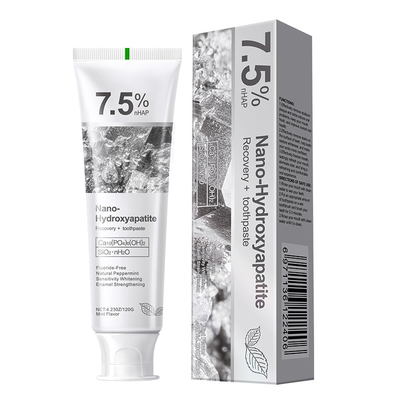 Regenerating toothpaste with 7.5% nano-hydroxyapatite Deep cleaning · Fast whitening · Enamel repair