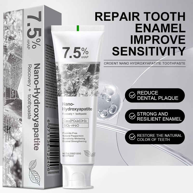 Regenerating toothpaste with 7.5% nano-hydroxyapatite Deep cleaning · Fast whitening · Enamel repair