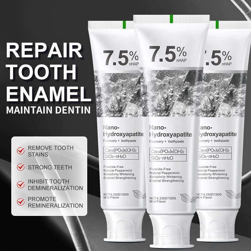 Regenerating toothpaste with 7.5% nano-hydroxyapatite Deep cleaning · Fast whitening · Enamel repair