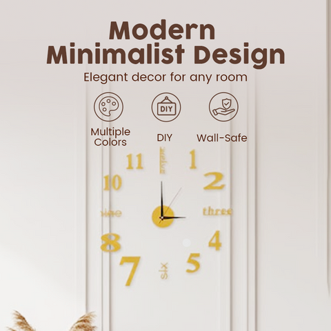 3D DIY Silent Frameless Luminous Wall Clock