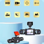 4-Lens 360° View Car Dash Cam