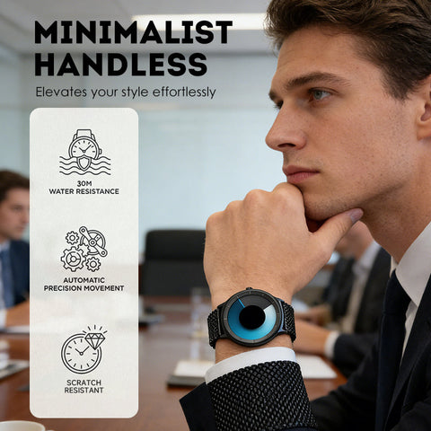 Men's Minimalist Handless Waterproof Quartz Watch