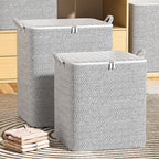 Extra-Large Storage Organizer Box With Lid - Versatile For Clothes, Blankets & Bedding