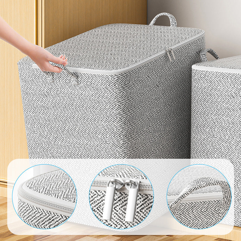 Extra-Large Storage Organizer Box With Lid - Versatile For Clothes, Blankets & Bedding