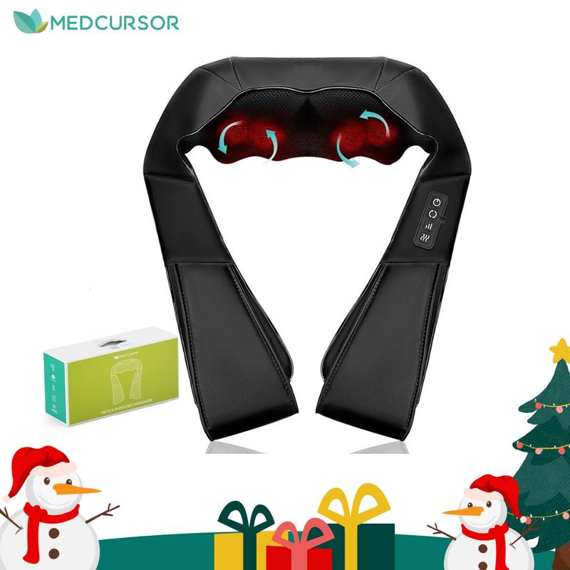 Heated Shiatsu Neck Massager｜16 Deep-Kneading Nodes｜Relax Muscles