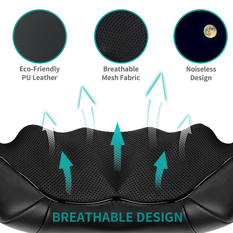 Heated Shiatsu Neck Massager｜16 Deep-Kneading Nodes｜Relax Muscles