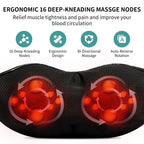 Heated Shiatsu Neck Massager｜16 Deep-Kneading Nodes｜Relax Muscles
