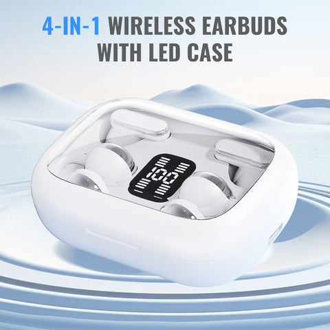 New Year Gifts 4-in-1 Wireless Earbuds with LED Case