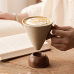 New Year's Special Offer: Vintage Coffee Mug with Wooden Handle & Saucer