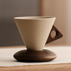 New Year's Special Offer: Vintage Coffee Mug with Wooden Handle & Saucer