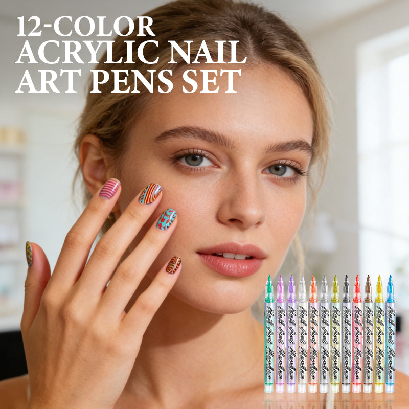 New Year's Special Offer: 12-Color Acrylic Nail Art Pens Set