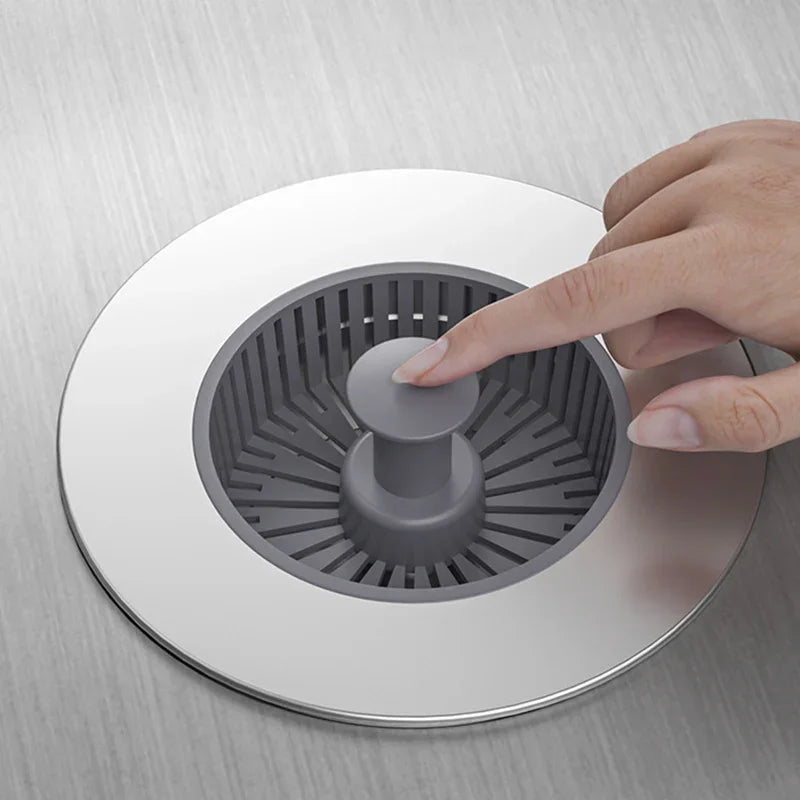 Pop-Up Sink Drain Stopper with Strainer – Clog Prevention, Easy Cleaning & Durable Design
