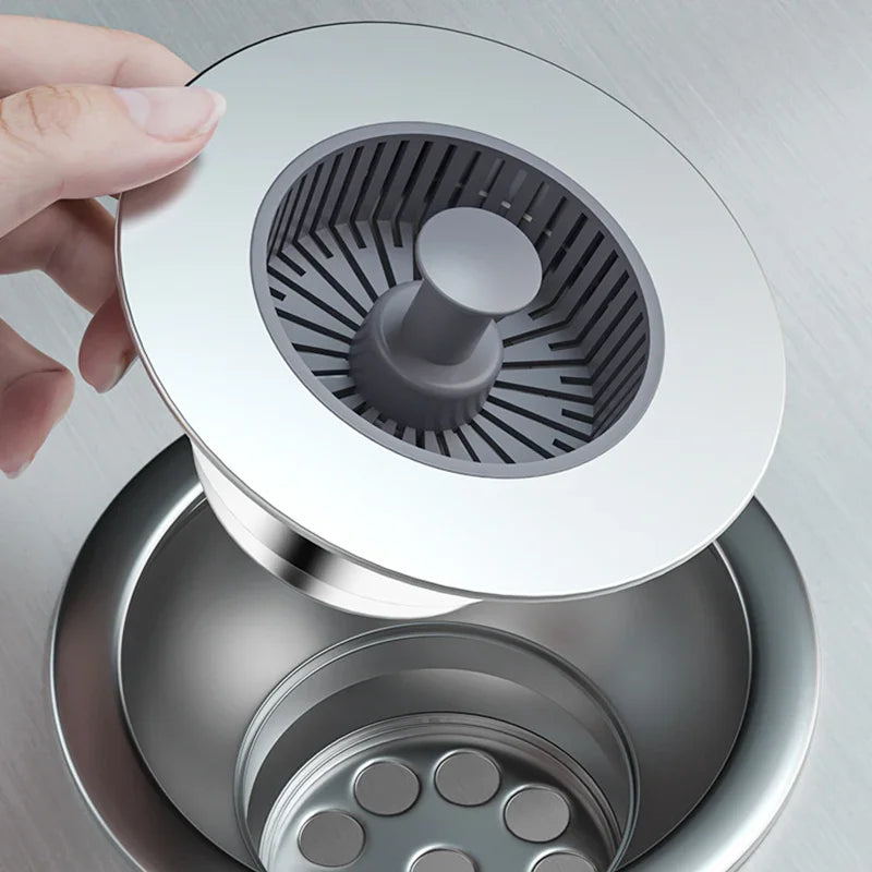 Pop-Up Sink Drain Stopper with Strainer – Clog Prevention, Easy Cleaning & Durable Design