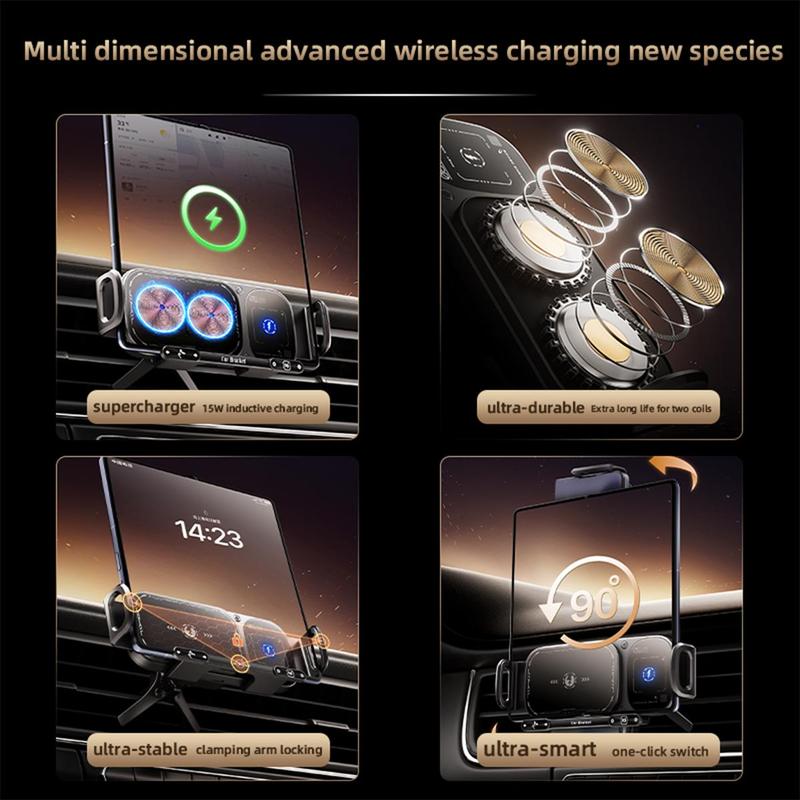 New Year's Special Offer: 15W Wireless Fast-Charging Car Phone Mount for Foldable & Regular Smartphones