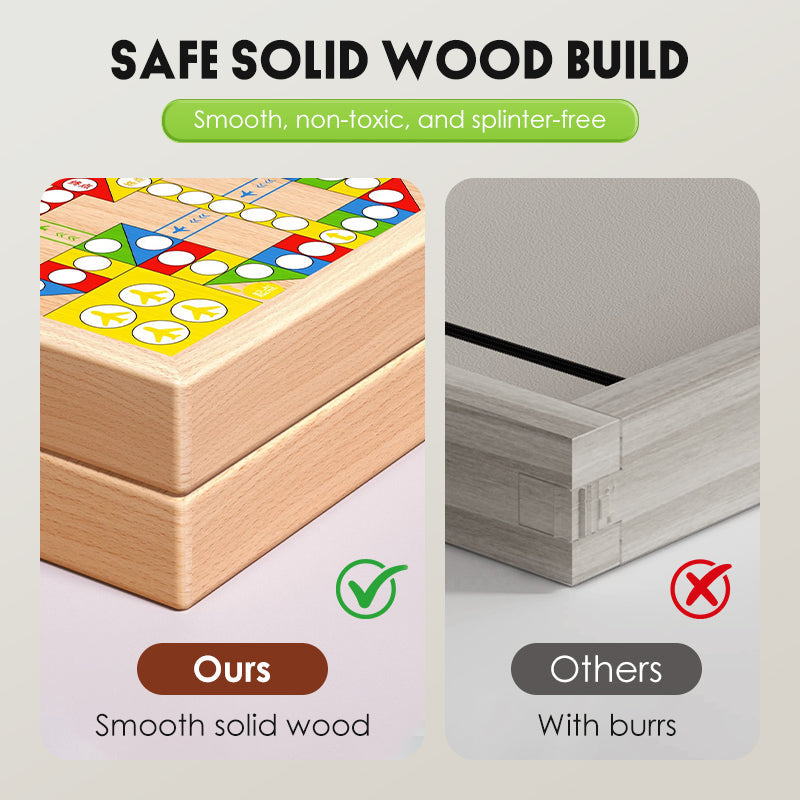 New Year's Special Offer: 5-in-1 Foldable Wooden Board Game Set