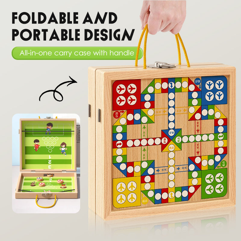 New Year's Special Offer: 5-in-1 Foldable Wooden Board Game Set