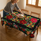 New Year's Special Offer: Mexican Floral Tablecloth with Scalloped Edge