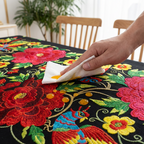 New Year's Special Offer: Mexican Floral Tablecloth with Scalloped Edge