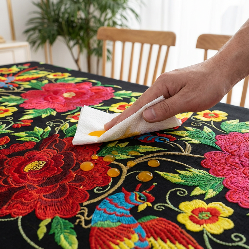 New Year's Special Offer: Mexican Floral Tablecloth with Scalloped Edge