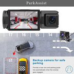 HD 1080p Triple-Lens Car DVR with Auto Reverse Camera + Parking Monitor