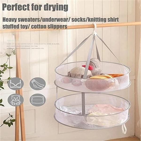 Stop Mixing Laundry, Sort with Ease! Double-Layer Foldable Basket