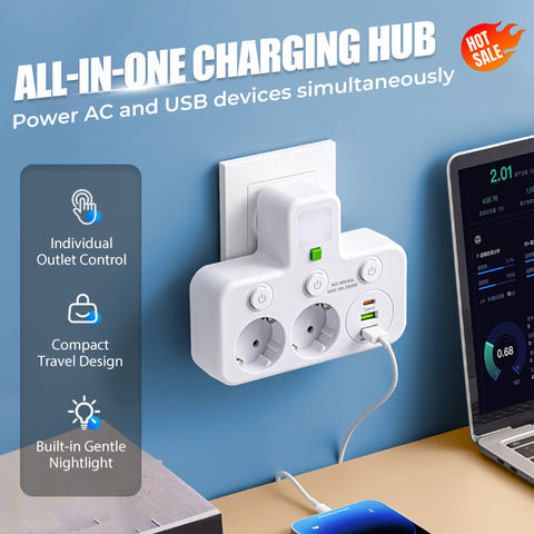 Smart power strip with USB ports