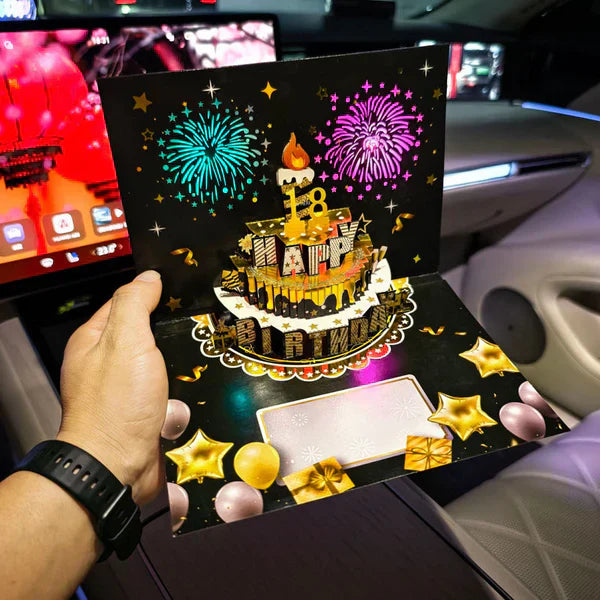 LSAT DAY SALE !! 3D Pop Up Musical Birthday Card with Lights & Song