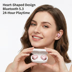 Stylish Heart-Shaped Bluetooth Earbuds
