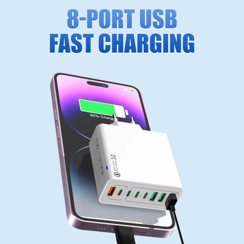 8-Port USB Fast Charging Mobile Phone Charger