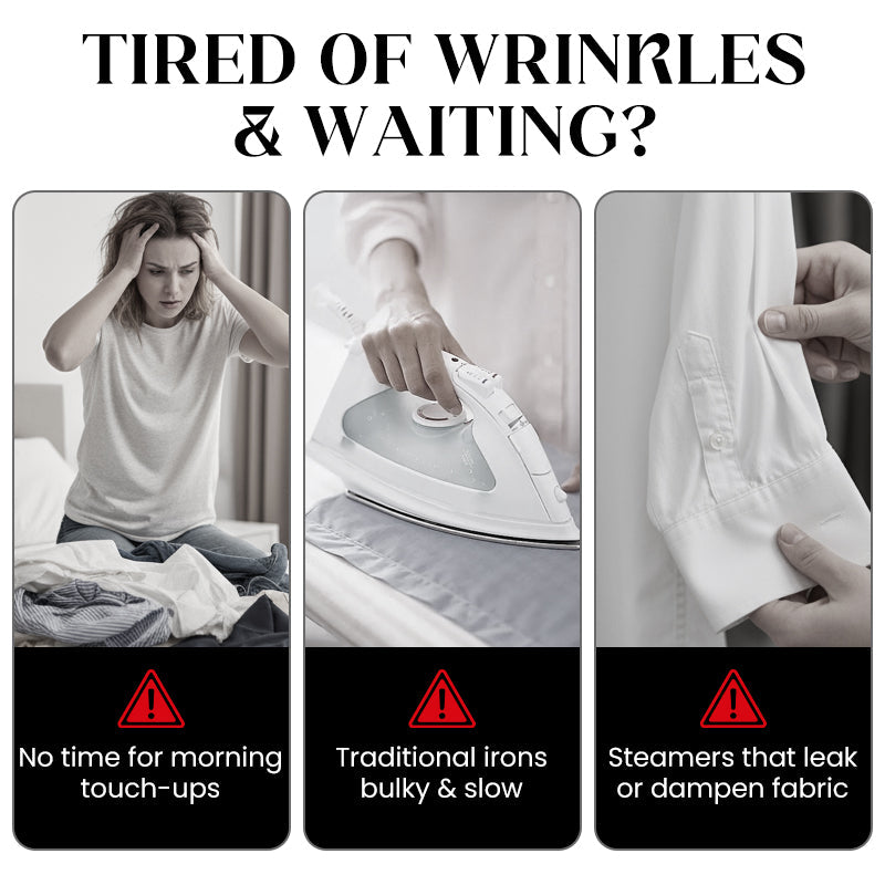 Instant Wrinkle Removal—1200W Foldable Handheld Steam Iron