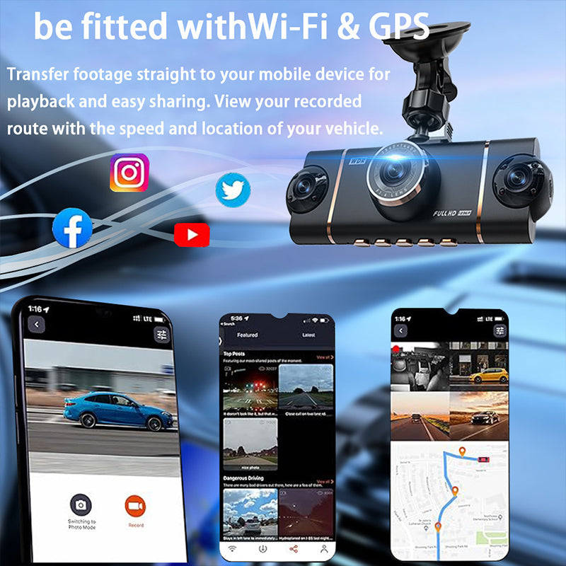 SALE 4-Channel HD Dashcam with Front Interior Rear Recording