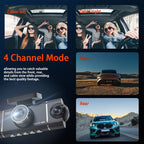 SALE 4-Channel HD Dashcam with Front Interior Rear Recording
