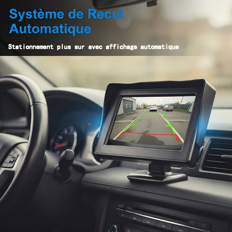 4.3" HD Car Display – Dual Video Input, Auto Reverse Switch & Wide 9V–35V Compatibility
