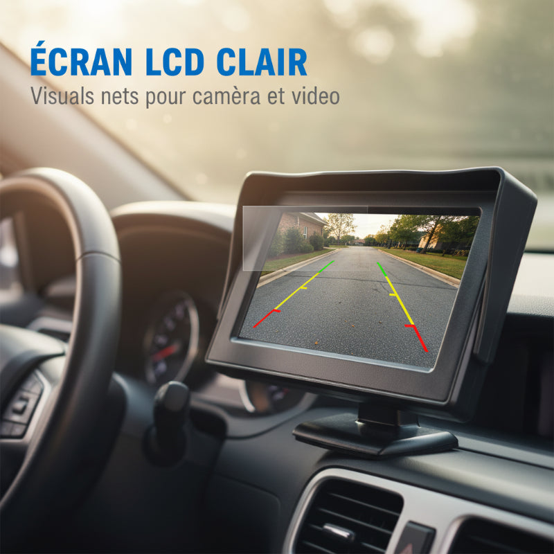 4.3" HD Car Display – Dual Video Input, Auto Reverse Switch & Wide 9V–35V Compatibility