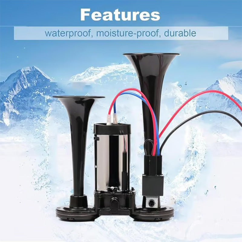 Train Air Horn 120dB – Fits Trucks, Cars & Boats | 12V/24V, Waterproof & Tool-Free Install