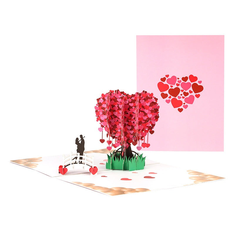 Deals-3D Pop-Up Heart Tree Greeting Card