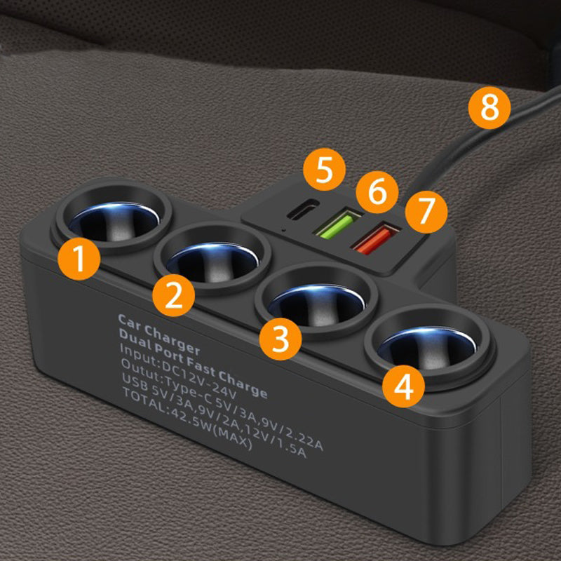 Deals-7-in-1 Cigarette Lighter Adapter