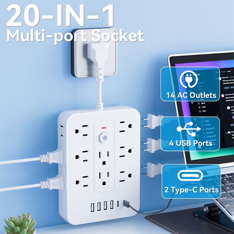 Deals-20-in-1 Power Strip with Overload Protection