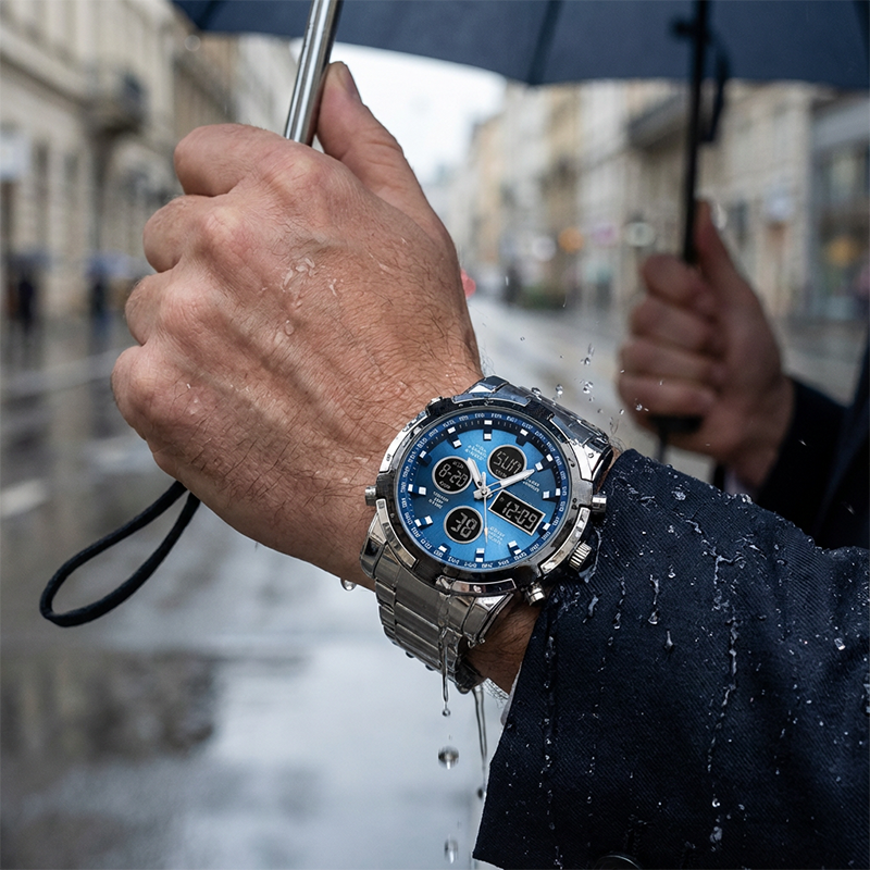 NOW! Men‘s Military Watch – Analog-Digital Display, Waterproof & Shock-Resistant