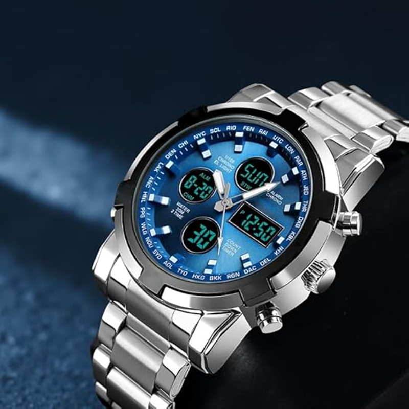 NOW! Men‘s Military Watch – Analog-Digital Display, Waterproof & Shock-Resistant