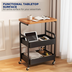 Mobile multi-purpose trolley with storage – Multi-level storage trolley for household items and snacks