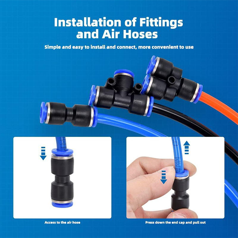 1/4 Inch Pneumatic Push-to-Connect Air Hose Fittings Kit Factory Direct Sales