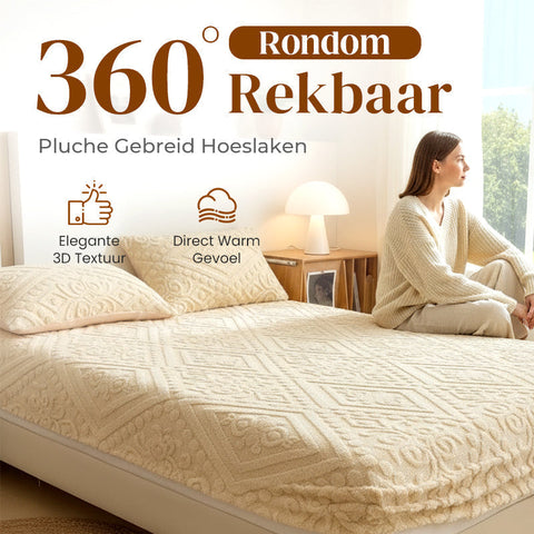 360° All-Around Stretch Plush Knit Fitted Sheet