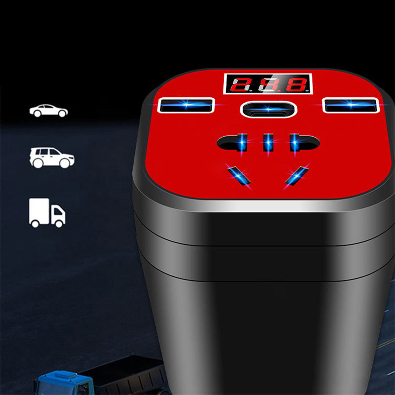 Car Mounted Cup Type Inverter Converter QC Charger